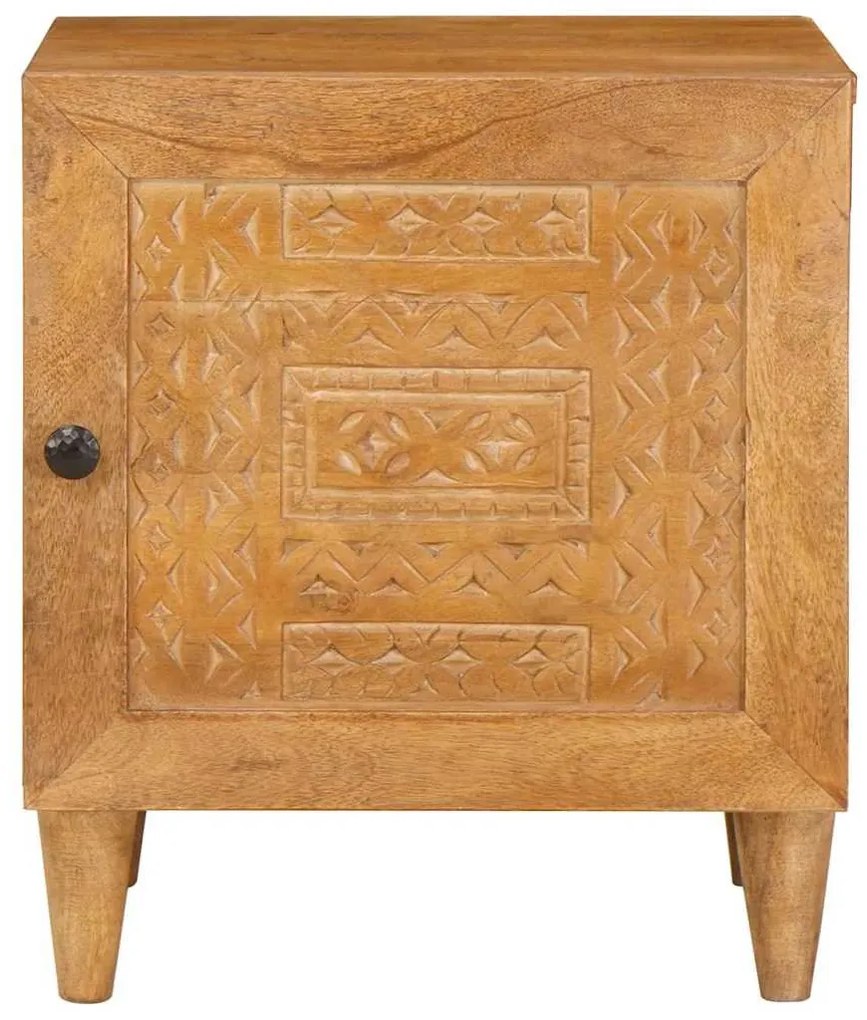 Éjjeli asztal 2 pcs Világosbarna 40 x 33 x 46 cm tömör mangófa