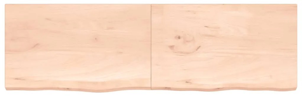 kezeletlen tömör tölgyfa fali polc 200x60x(2-4) cm