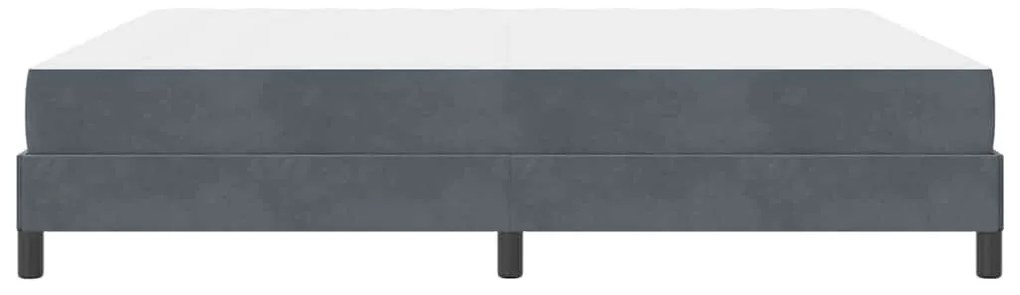 Boxspring ágy matraccal Sötétszürke 180 x 200 cm Bársony
