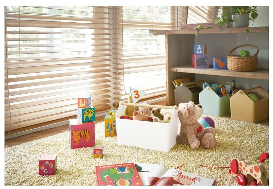 Fehér-natúr színű műanyag tárolódoboz 21x37x24 cm Favori – YAMAZAKI