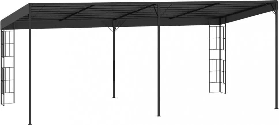 antracitszürke falra szerelhető szövetpavilon 3 x 6 m