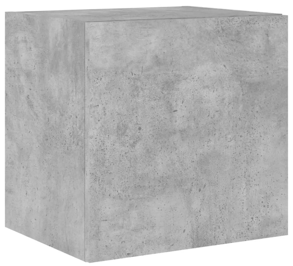 2 db betonszürke fali TV-szekrény LED-del 40,5x35x40 cm
