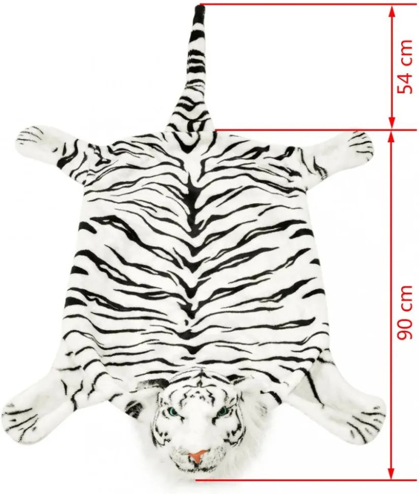 fehér plüss tigris szőnyeg 144 cm