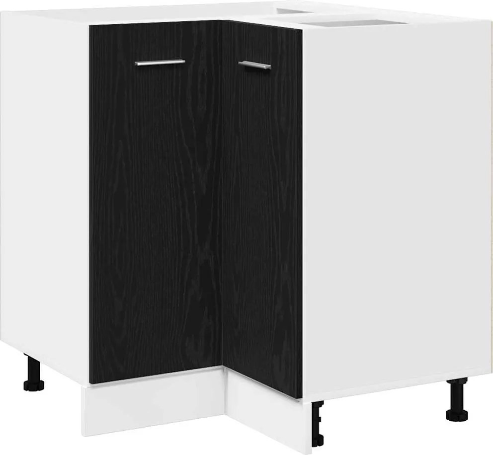 vidaXL Függő szekrény Fekete tölgy 75,5 x 75,5 x 80,5 cm Faanyag