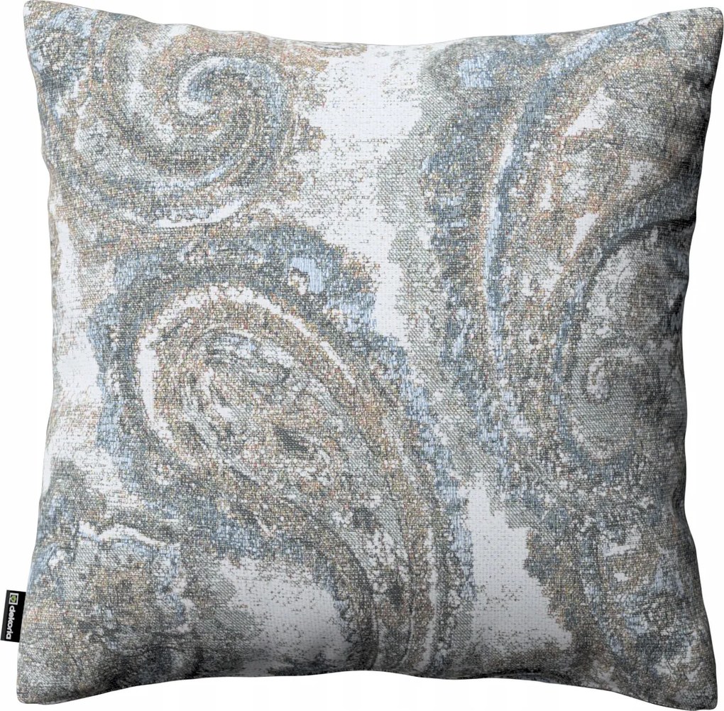 Párnahuzat 43x43 kék-zöld paisley krémszínű alapon