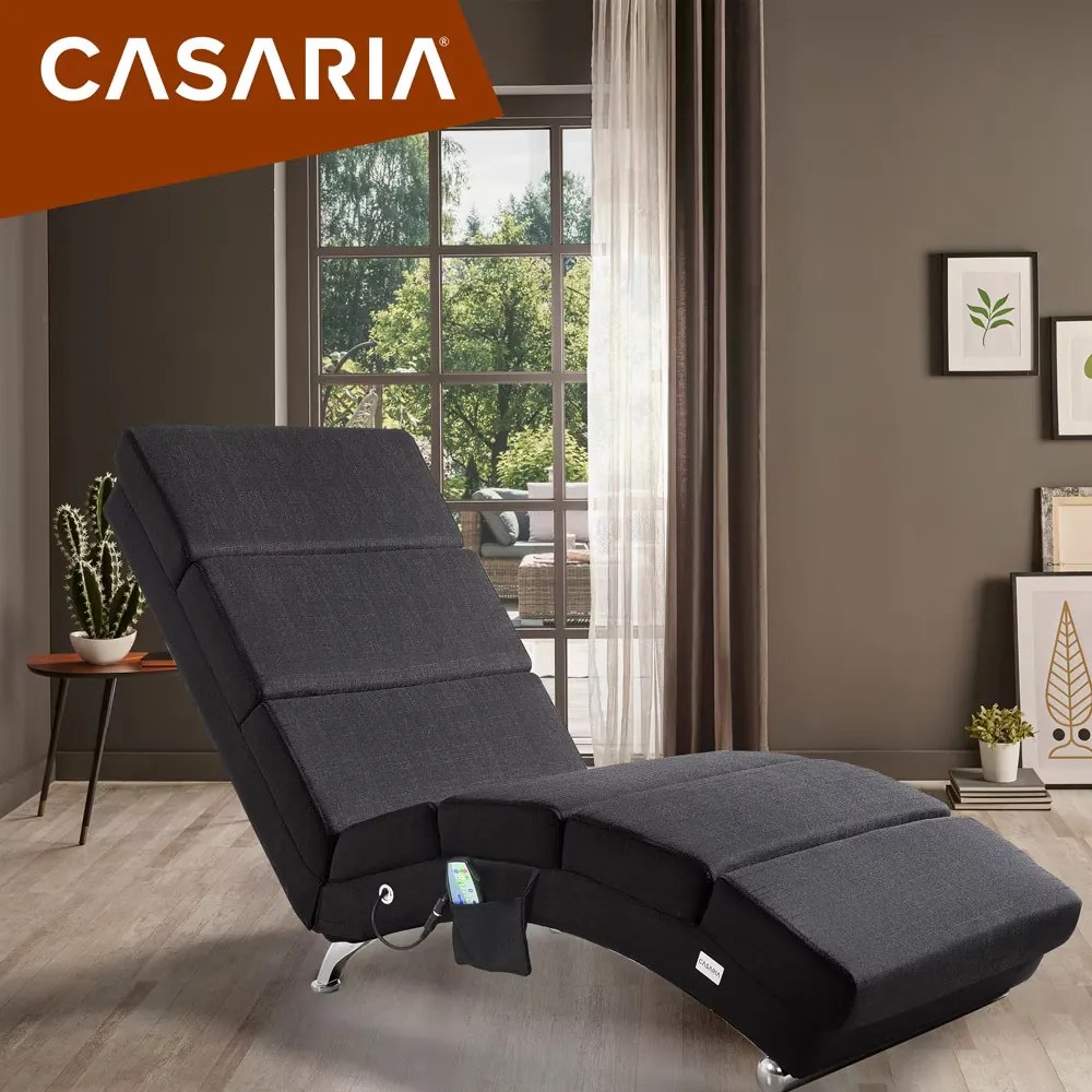 Casaria® London nyugágy masszázs- és fűtésfunkcióval - antracit