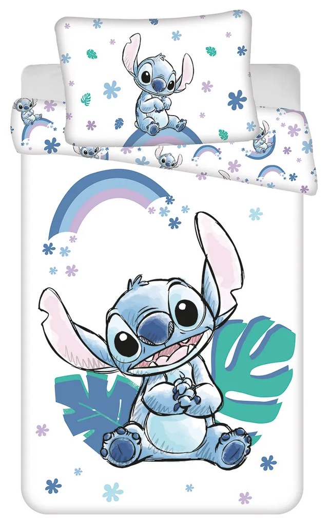 Jerry Fabrics Lilo és Stitch "Rainbow" gyerek ágyneműhuzat kiságyba, 100x135, 40x60 cm