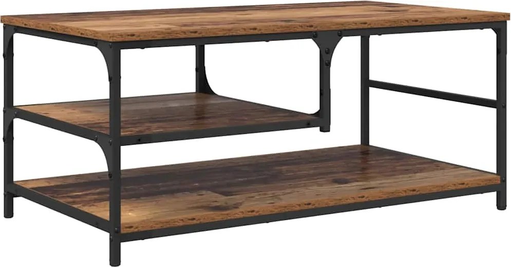 vidaXL Dohányzóasztal Öreg fa 90 x 49 x 40 cm Faanyag