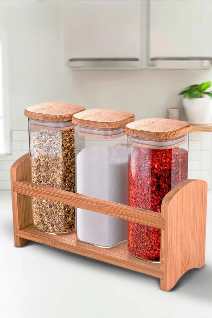 Bambusz ételtároló doboz, 22×8,5 cm