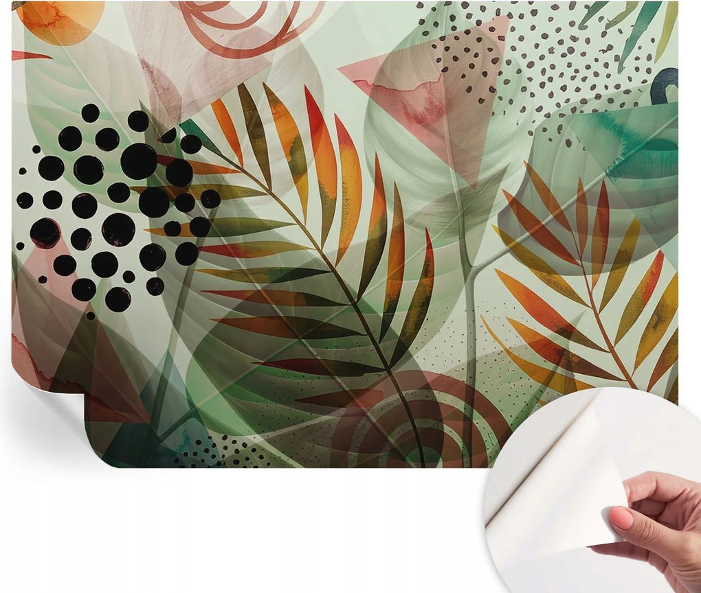 Matt öntapadós fotótapéta falra Absztrakt levelek 208x146 cm