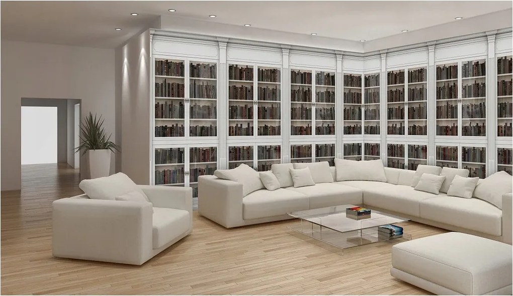 Fotótapéta Könyvtár Polcok Könyvek Könyvespolcok 832x254 szoba nappali +ragasztó