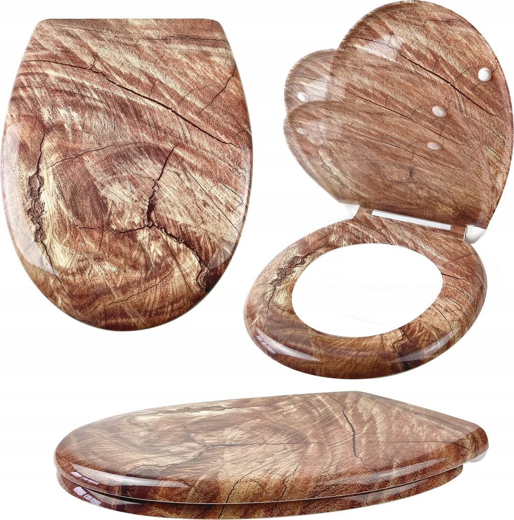 WC-ülőke Vörös fa kemény, lassan ereszkedő, kihúzható kemény
