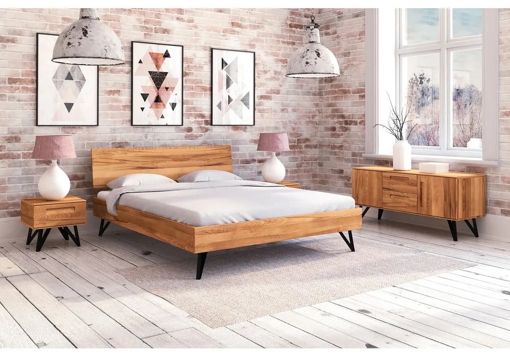 Tölgyfa franciaágy 200x200 cm Golo 2 - The Beds