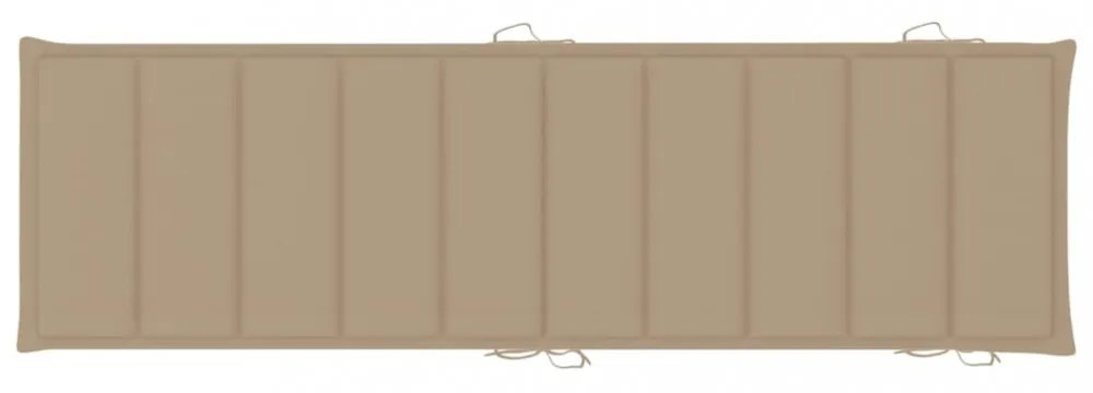 bézs oxford szövet napozóágy párna 186 x 58 x 3 cm