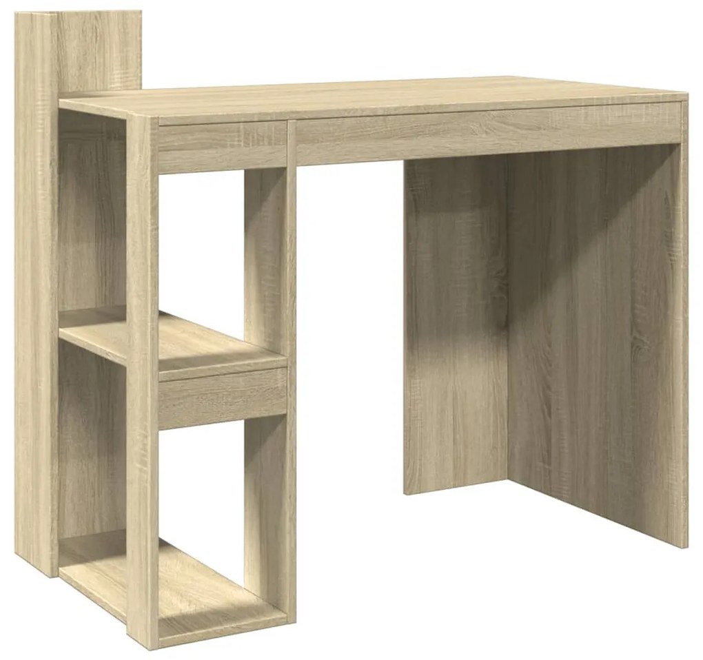 sonoma tölgy színű szerelt fa irodai asztal 103,5x56,5x94 cm