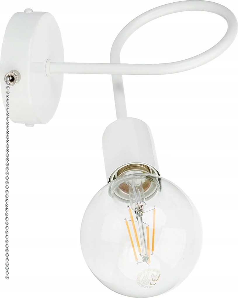 Loft fix fali lámpa 1x E27, láncos on/off kapcsolóval