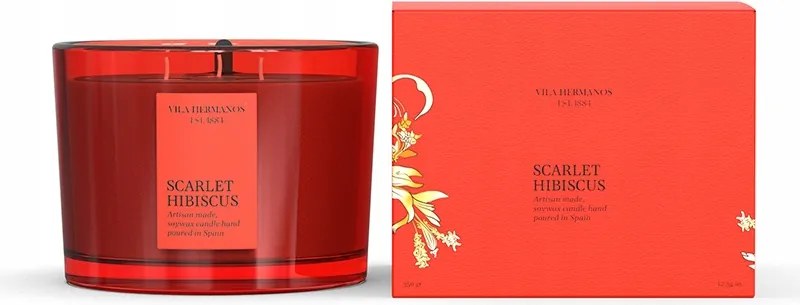 Scarlet Hibiscus Vila Hermanos illatgyertya 350g Herbalist sorozat