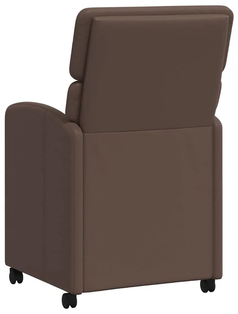 vidaXL Kerekes Étkező Székek 2 pcs Barna 58 x 65 x 98 cm Műbőr