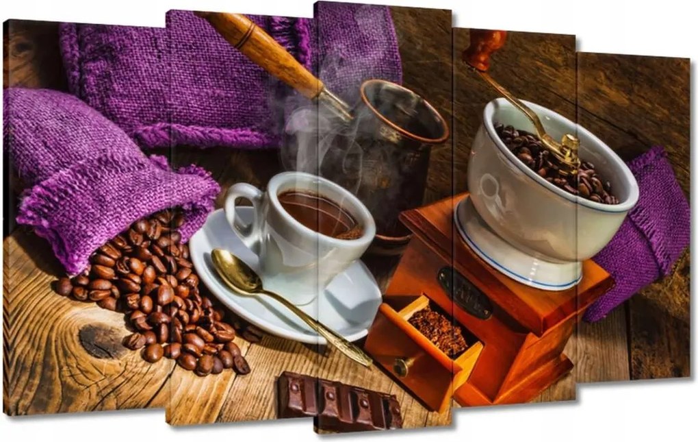 Vászonkép 100x60 Lila kávés zsákok