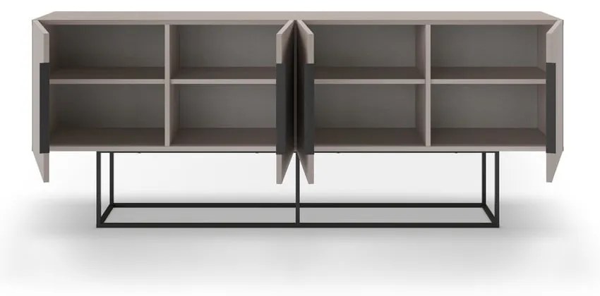 Szürke-bézs alacsony komód 200x80 cm Titan – Marckeric
