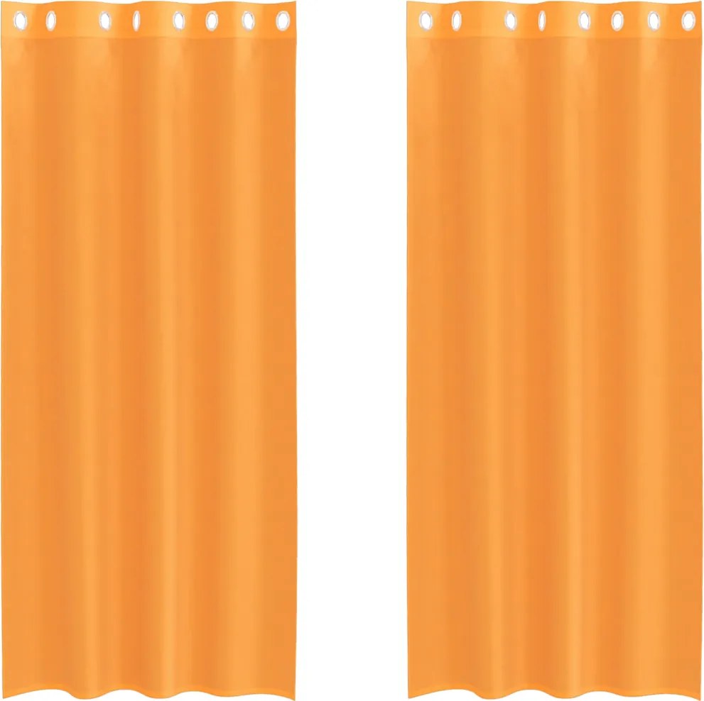 vidaXL 2 db narancssárga fátyolfüggönyök rojtokkal 140x225 cm