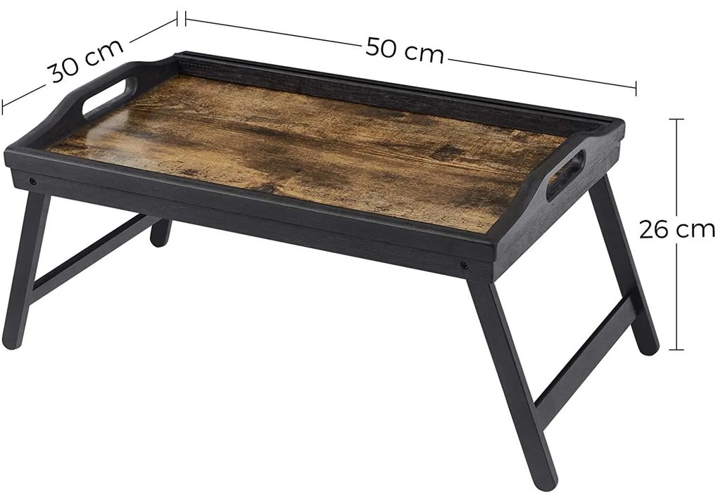 Laptop állvány, Reggelizőtálca, összecsukható bambusz lábakkal