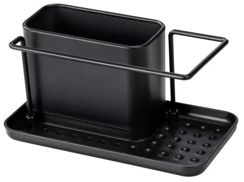 WENKO 55078100 - Konyhai rendszerező BLACK OUTDOOR KITCHEN 21x12 cm rozsdamentes acél/fekete