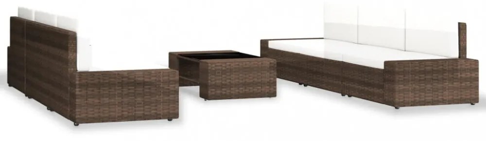 vidaXL 7 részes barna polyrattan kerti ülőgarnitúra
