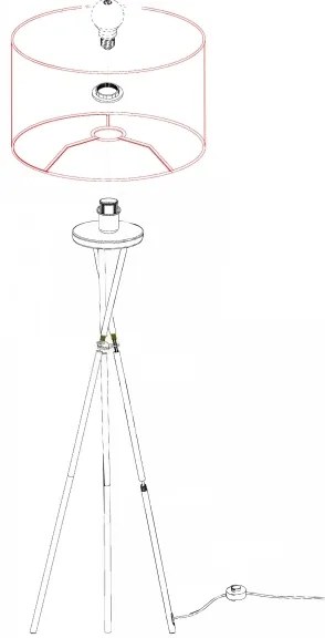 Eglo 95539 - Állólámpa FONDACHELLI 1xE27/60W/230V