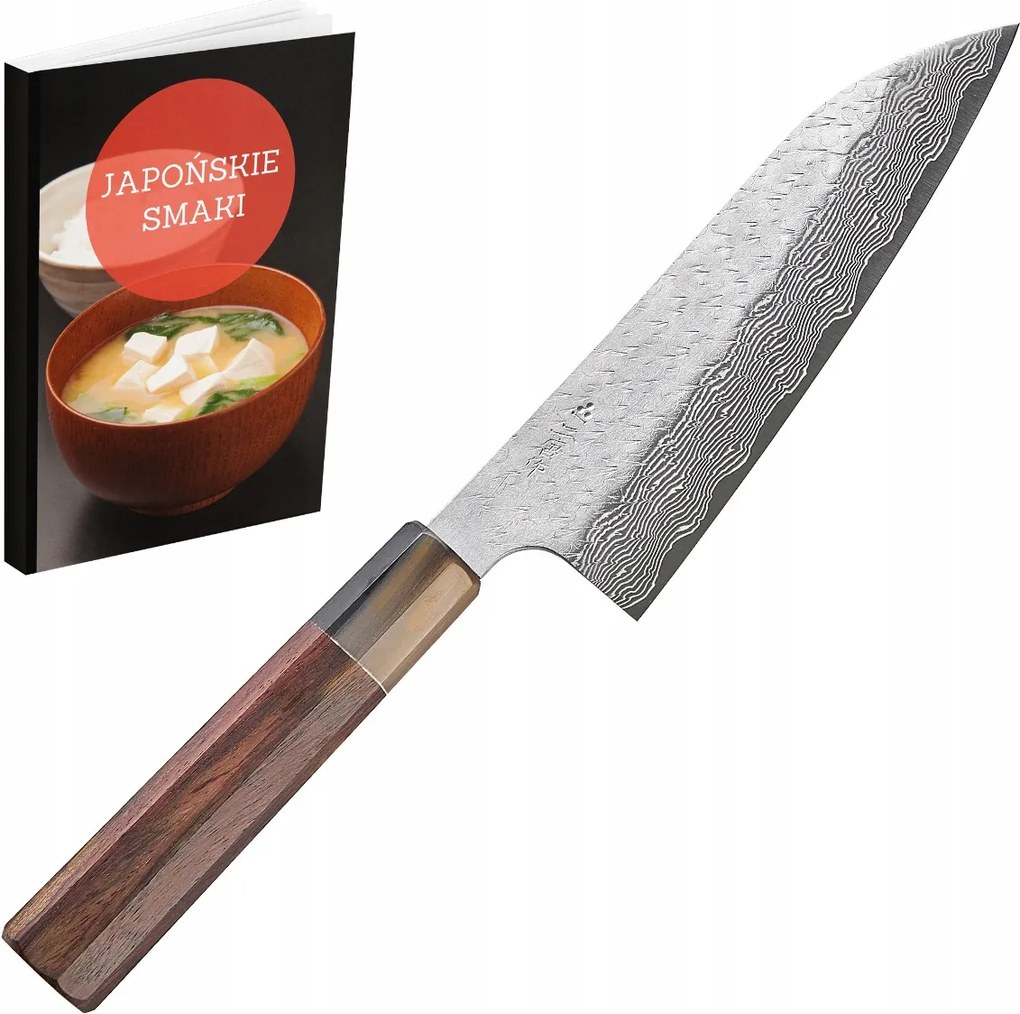 Nigara Hamono Sg Strix Santoku 17 cm Buffalo japán kovácsolt damaszt kés