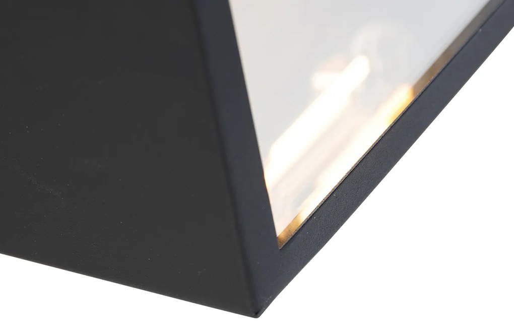 Okos kültéri fali lámpa fekete üveggel, WiFi ST64-gyel - Rotterdam Long