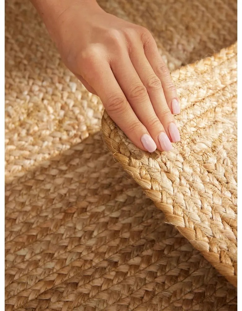 Natúr színű kétoldalas-kézi szövésű juta szőnyeg 80x150 cm Juno – Hanse Home