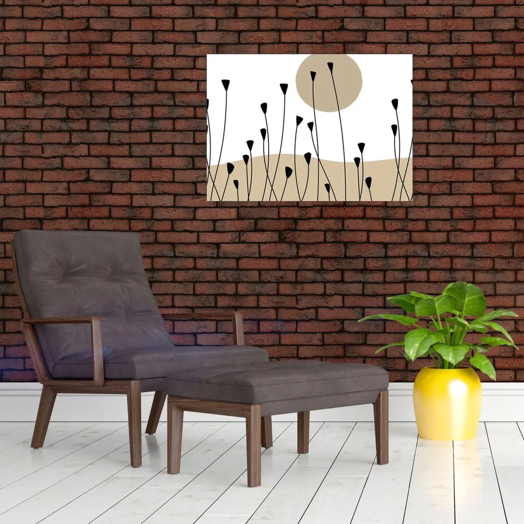 Üveg kép - Grafikus rét N⁰2 (70x50 cm)