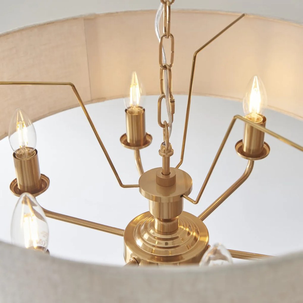Endon glamour modern függeszték highclere antik sárgaréz természetes vászon end110722
