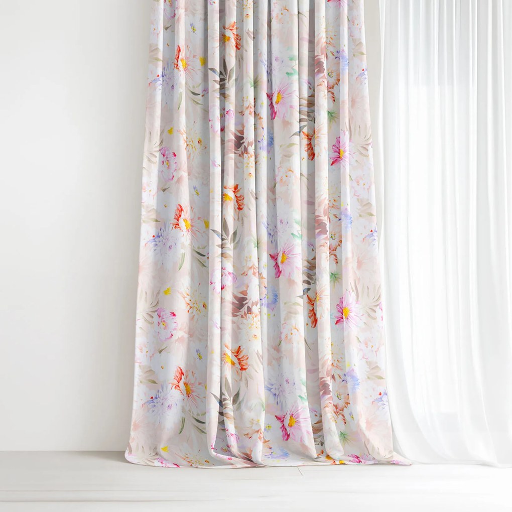 Goldea pamut drapéria deluxe - vadvirágok 180x160 cm