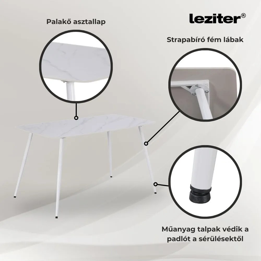 Ravena 6+1 étkező garnitúra fehér-szürke