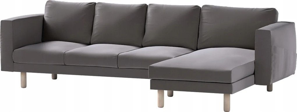 Dekoria Norsborg 4 személyes kanapé huzat Ikea sezlonnal barna