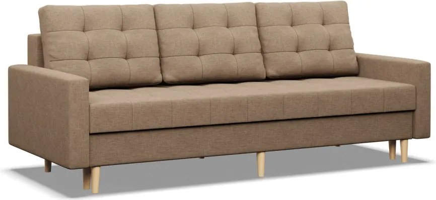 Oslo kanapéágy, fonott, hab töltet, bézs