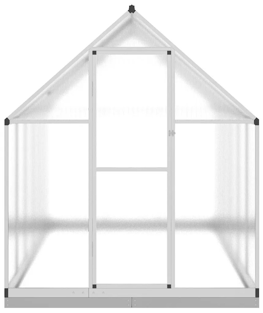 ezüstszínű alumínium melegház alapvázzal 334x169x202 cm
