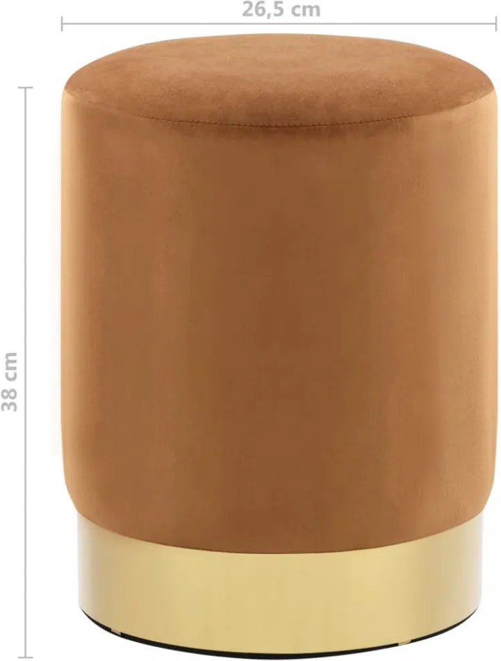 barna és aranyszínű bársony ülőke 28 x 36 cm