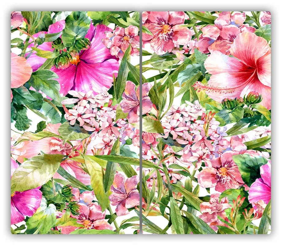 Üveg vágódeszka virágos mintával 60x52 cm