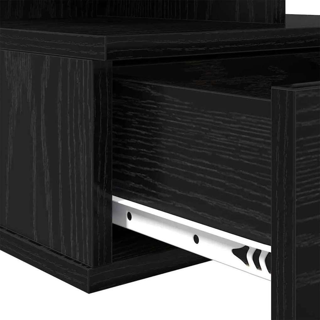 Lebegő éjjeliszekrény 2 pcs Musta tammi 40 x 31 x 27 cm Faanyag