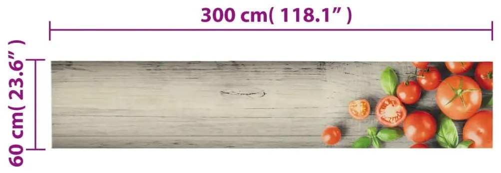 mosható paradicsommintás bársony konyhaszőnyeg 60 x 300 cm