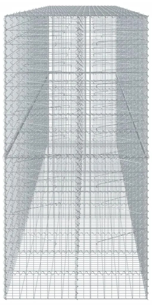 horganyzott vas gabion kosár fedéllel 600 x 100 x 200 cm