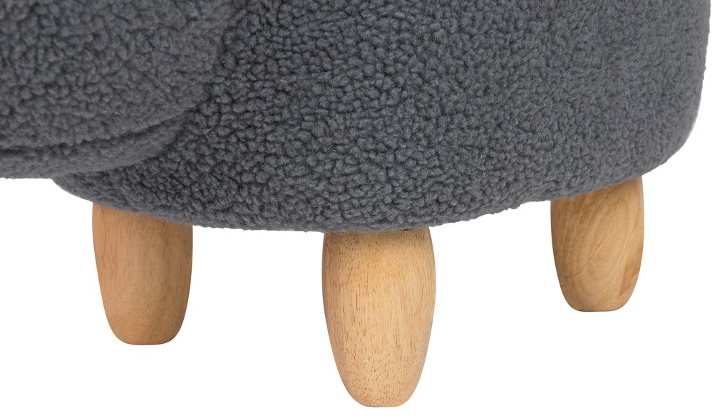 Szürke szövet állatos puff 57 x 36 cm BUNNY Beliani