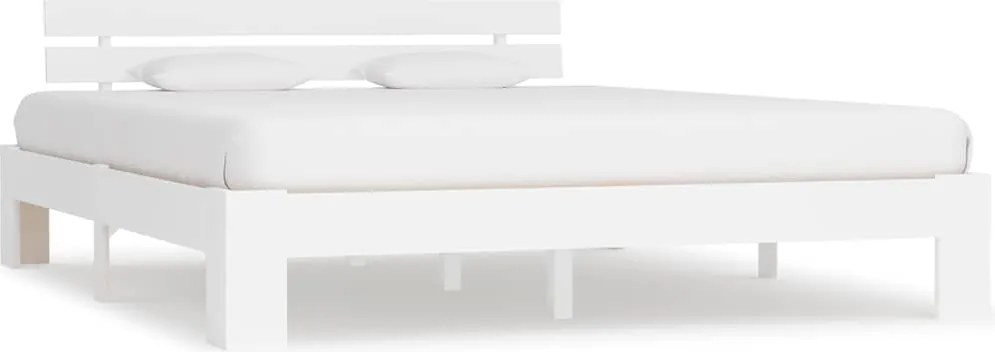 vidaXL fehér tömör fenyőfa ágy matrac nélkül 180 x 200 cm
