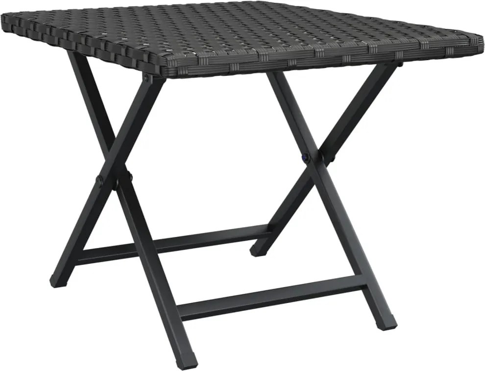 vidaXL fekete összecsukható polyrattan asztal 45 x 35 x 32 cm