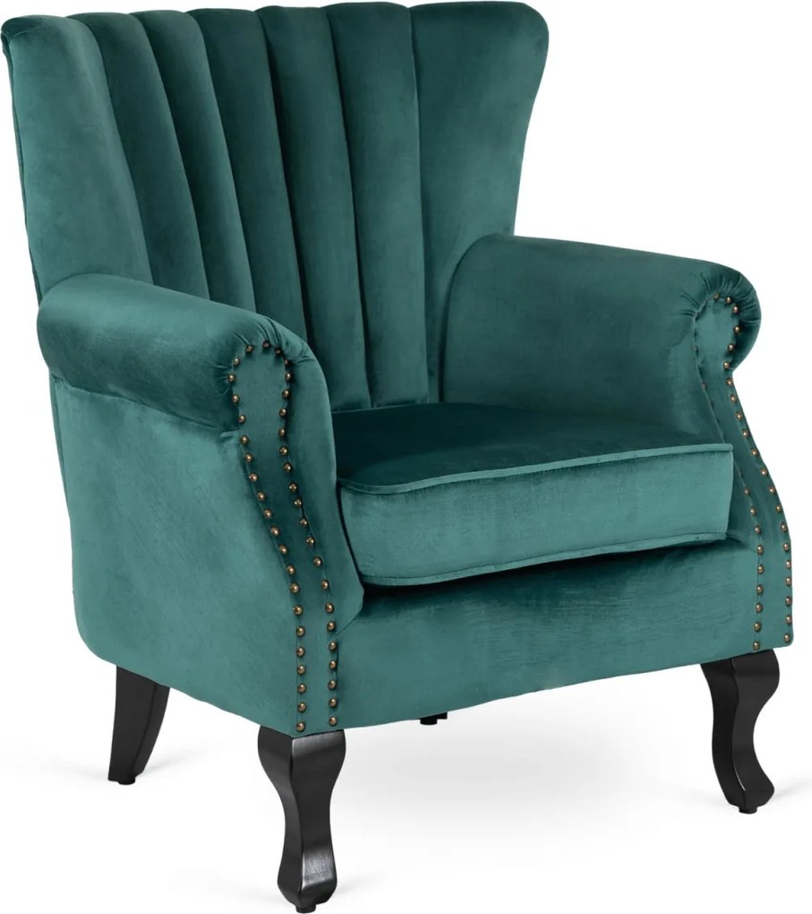 Fotel zöld bársony kárpittal – MALLO