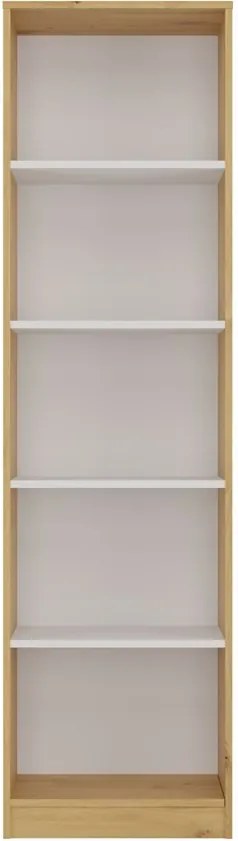 Aldabra R50 polcos szekrény, 50x182x30 cm, tölgy-fehér