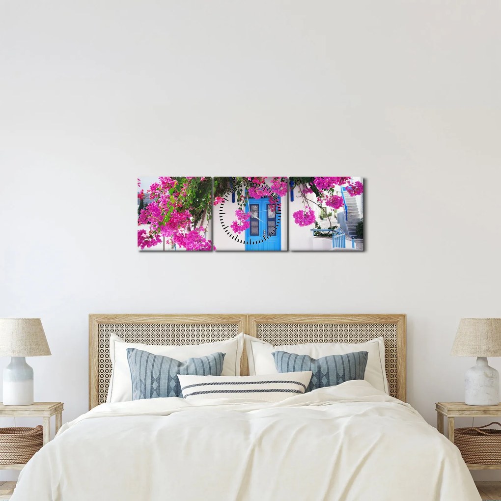 Kép - Hagyományos görög ház (órával) (90x30 cm)